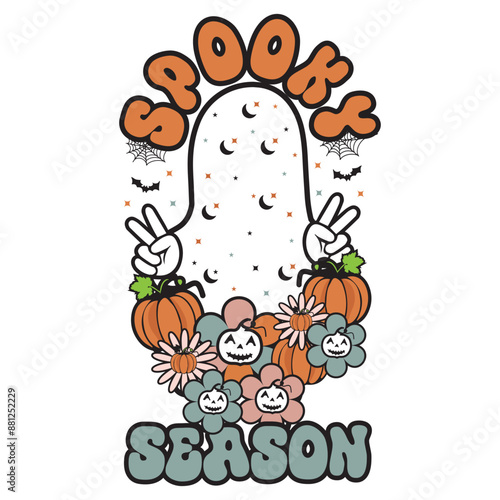 Spooky Season Funny Halloween T Shirt Design Vector