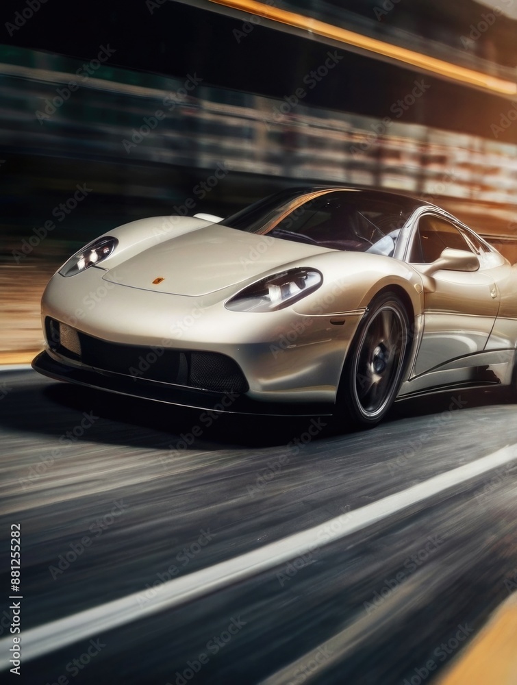Sports Car Vehicle in Motion Blur Sports Car Vehicle in Motion Blur