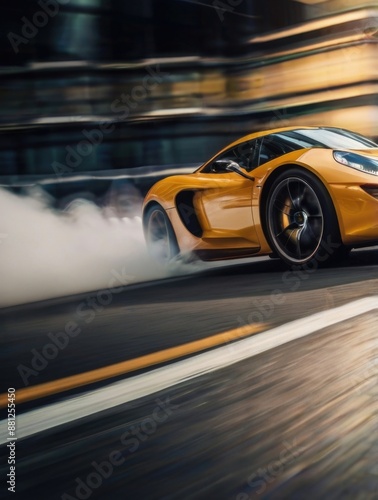 Sports Car Vehicle in Motion Blur