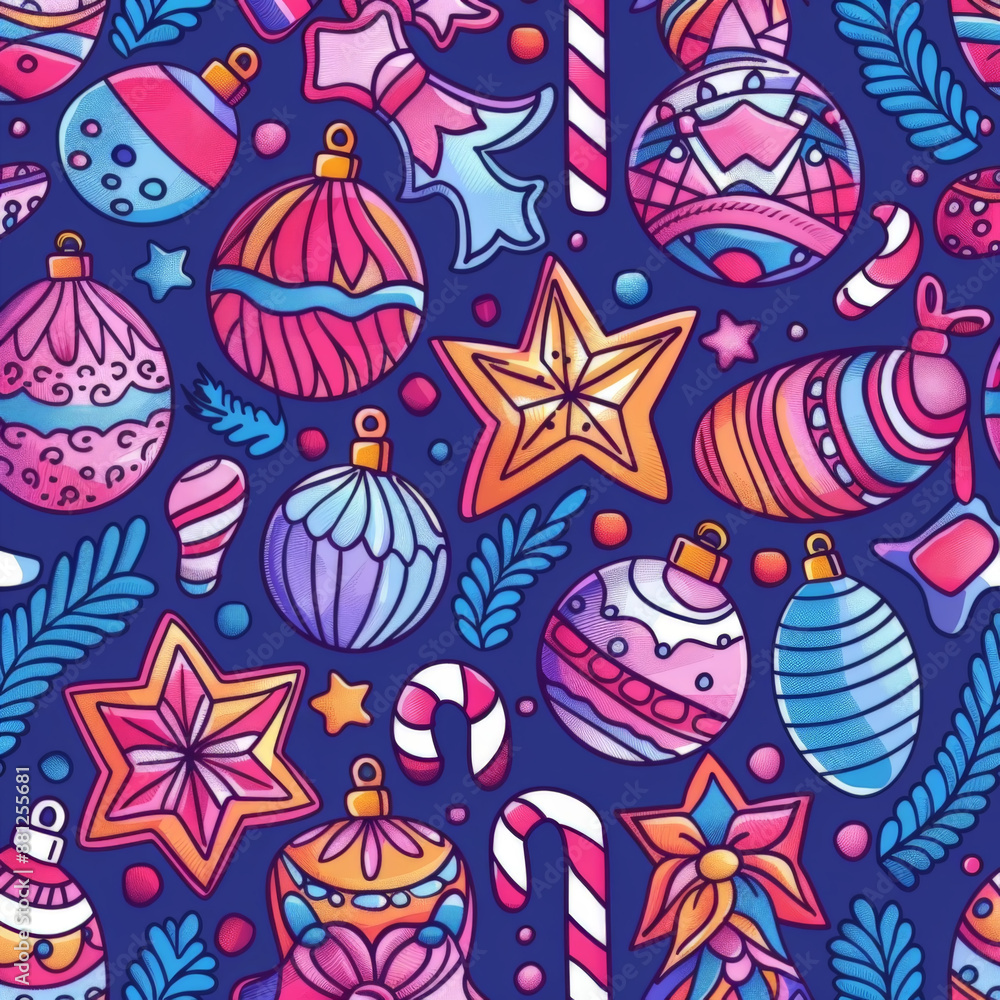 Vibrant Christmas Ornament Pattern Vibrant Christmas Ornament Pattern