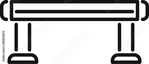 Simple black and white icon of an electric infrared heater with two heating elements warming up