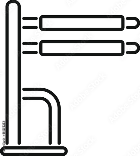 Simple line art icon of a gate turnstile allowing one person to enter at a time