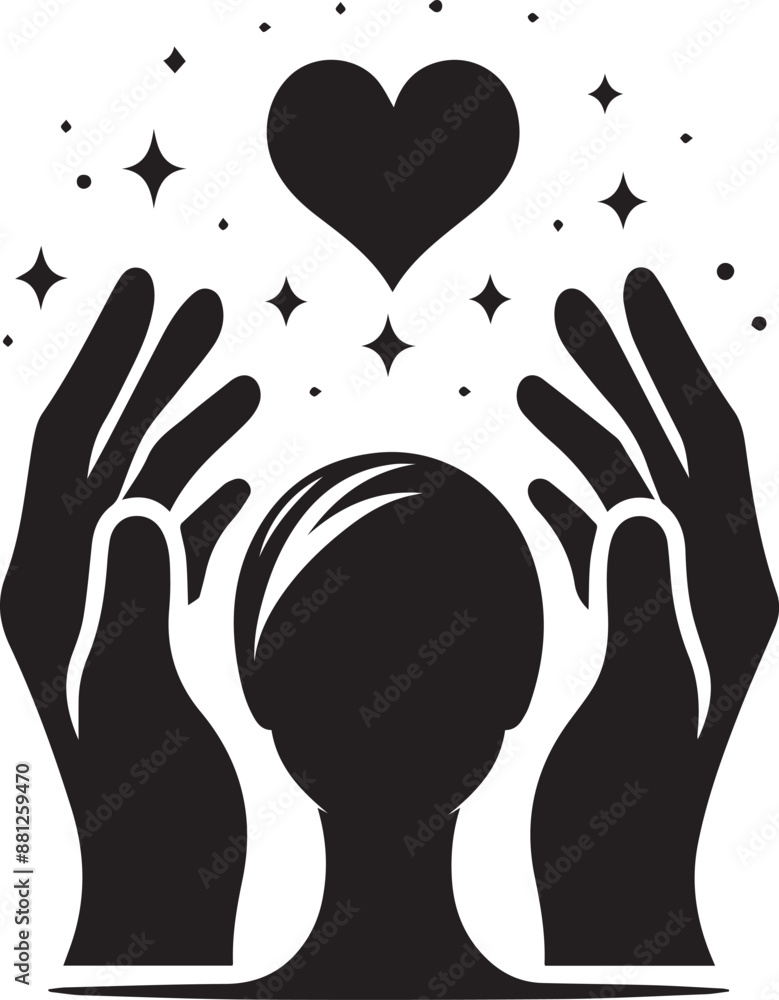 Fototapeta premium silhouette of a couple with heart