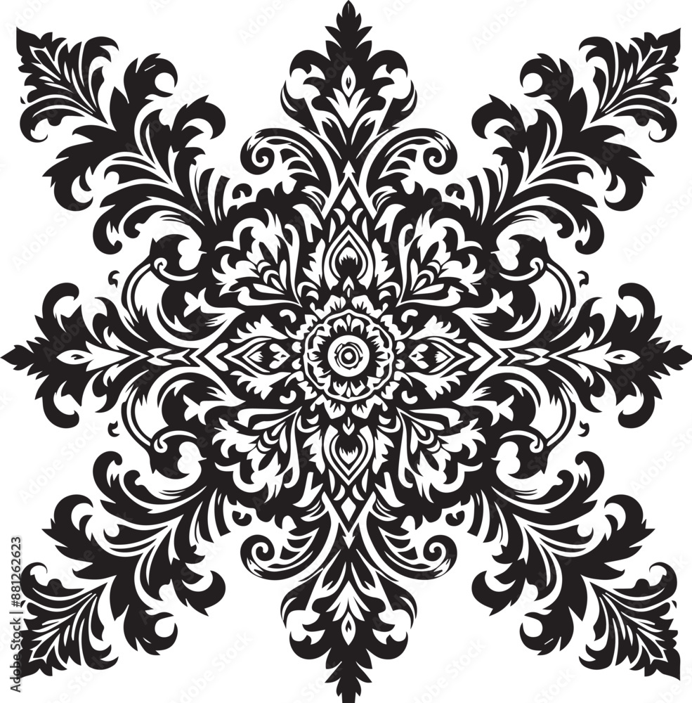 Fototapeta premium black and white ornament