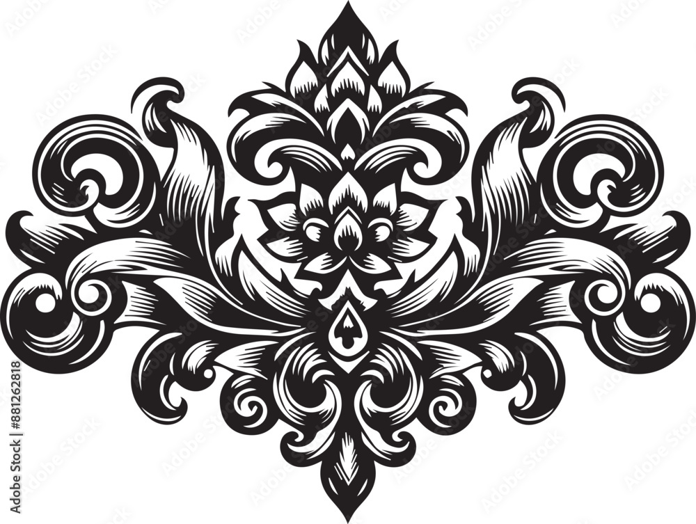 Obraz premium black and white ornament