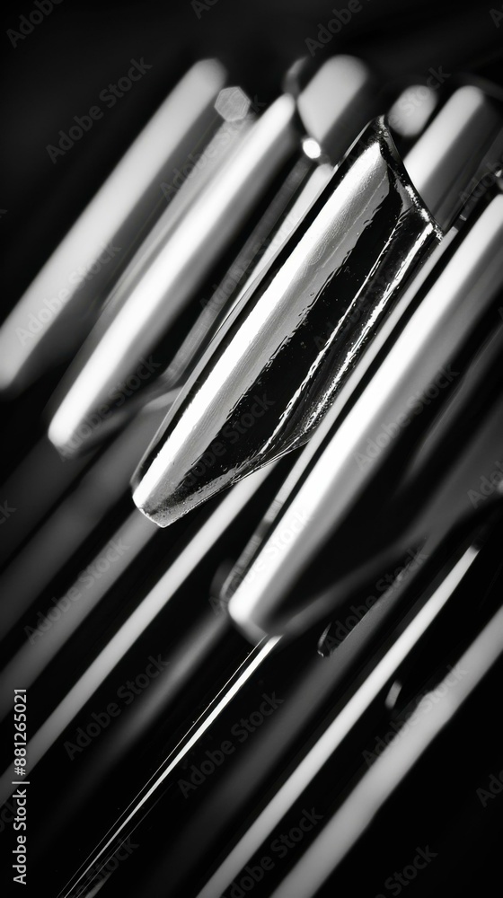 A close up of a row of shiny silver objects. AI. A close up of a row of shiny silver objects. AI.