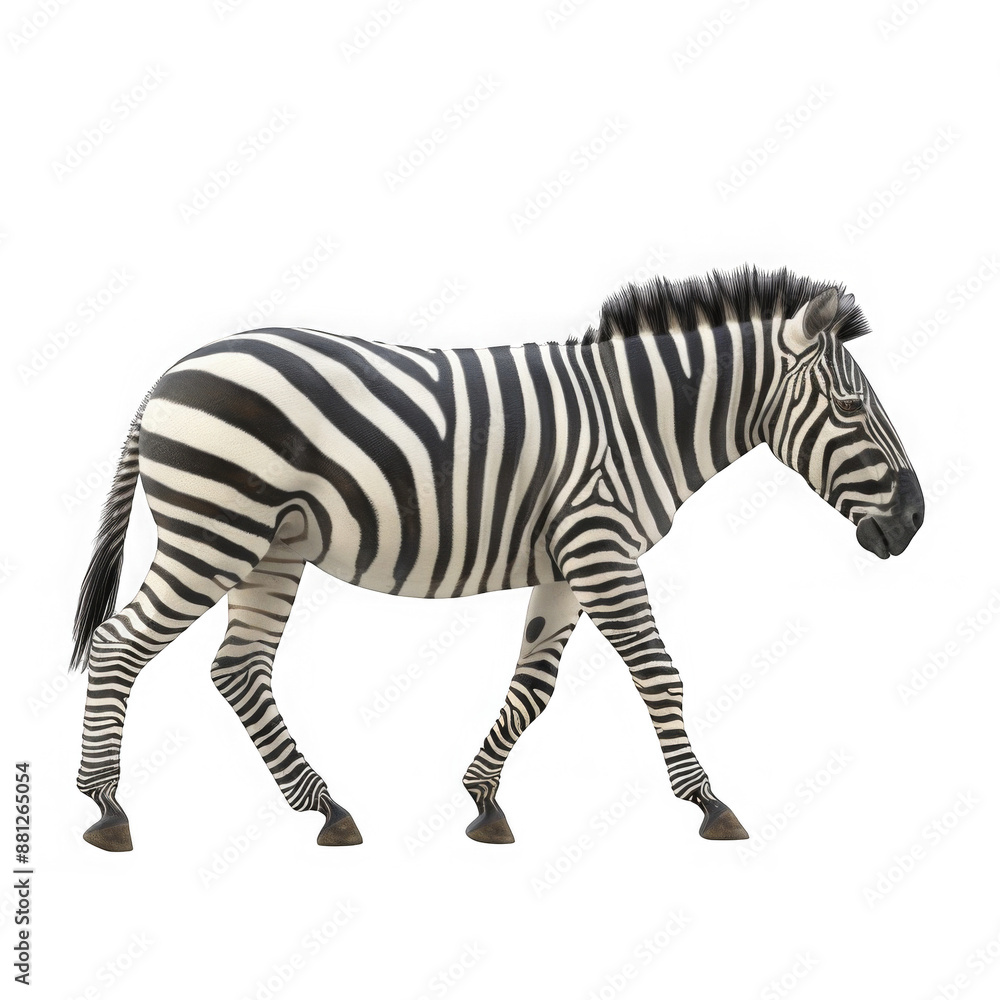 Zebra walking on a black background. Zebra walking on a black background.