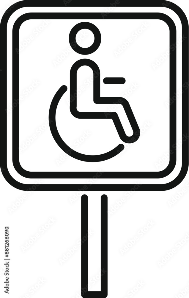 Parking sign indicating parking reserved for disabled people Parking sign indicating parking reserved for disabled people