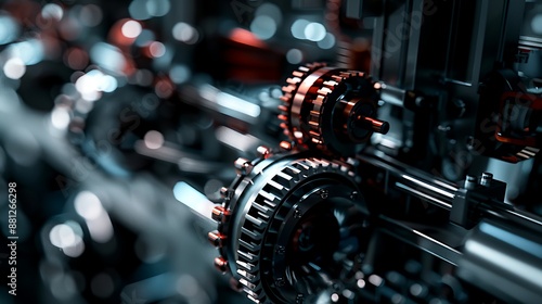 Machine with gears and bearings in automotive engineering context © Gromik