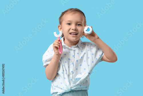 Happy cute little girl with...