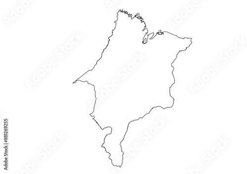 Fotografie Mapa do estado de Maranhão, Brasil