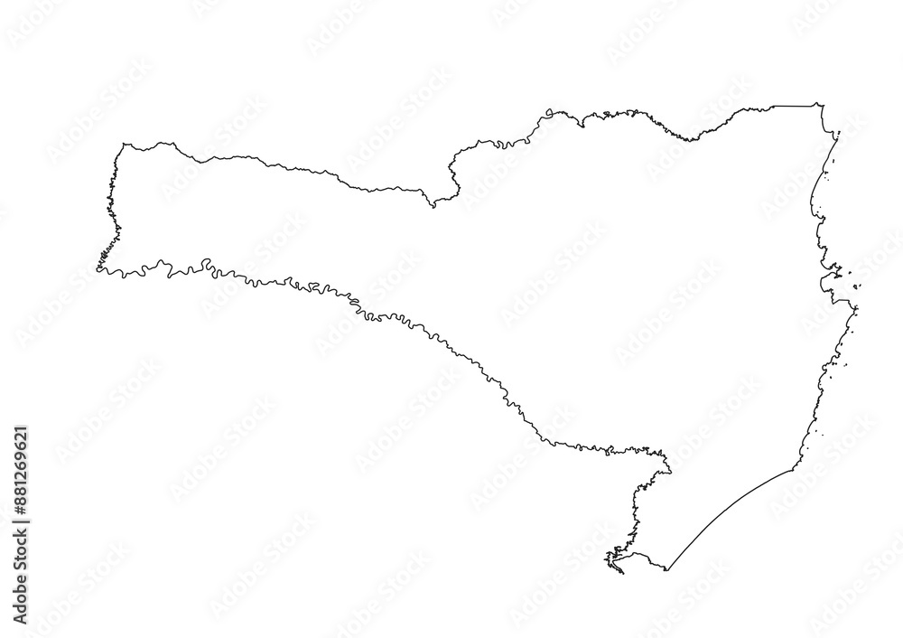 Mapa do estado de Santa Catarina, Brasil Mapa do estado de Santa Catarina, Brasil