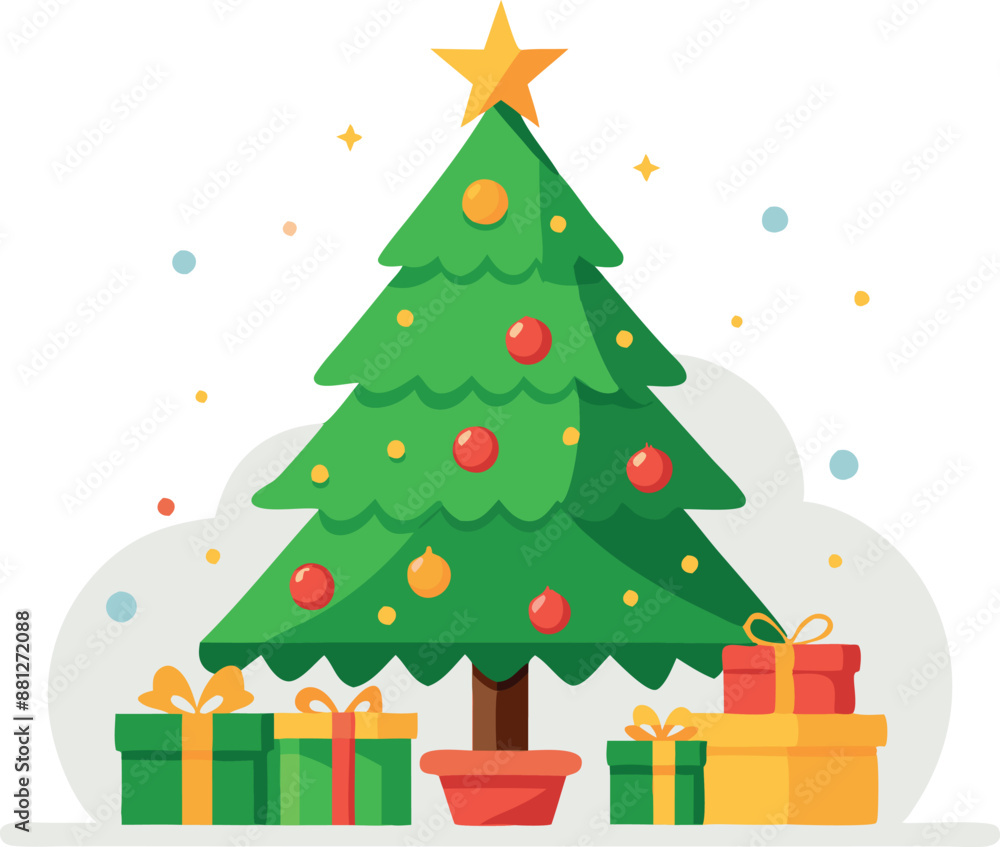 Christmas tree with gifts underneath Christmas tree with gifts underneath