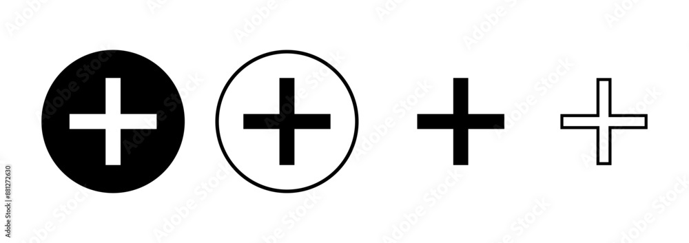 Plus Icon vector isolated on white background. Add plus icon. Addition sign. Medical Plus icon Plus Icon vector isolated on white background. Add plus icon. Addition sign. Medical Plus icon