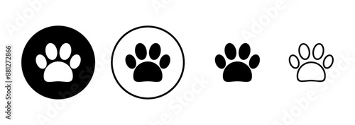 Paw icon vector isolated on white background. Paw Print icon