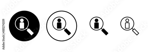 Hiring icon vector isolated on white background. Human resources concept. Recruitment. Search job vacancy icon. Hire. Find people icon