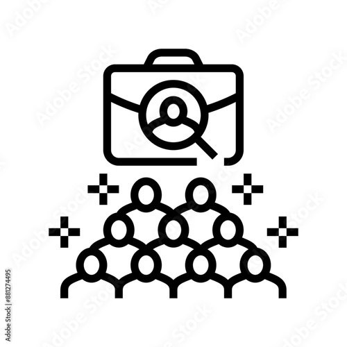 talent pool recruitment business work job line icon vector. talent pool recruitment business work job sign. isolated contour symbol black illustration