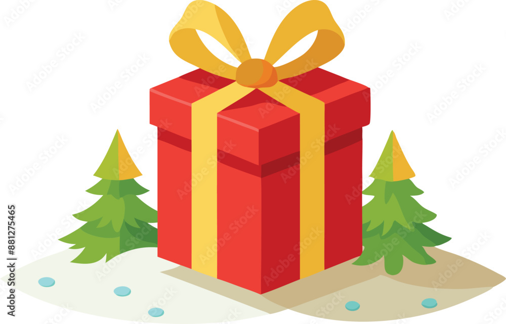 Gift box with yellow bow Gift box with yellow bow