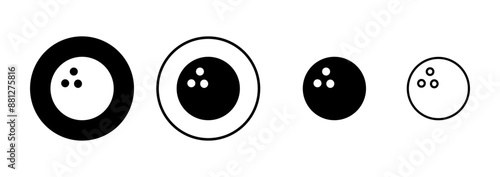 Bowling game Pin Icon vector isolated on white background. Bowling icon, ball and pin