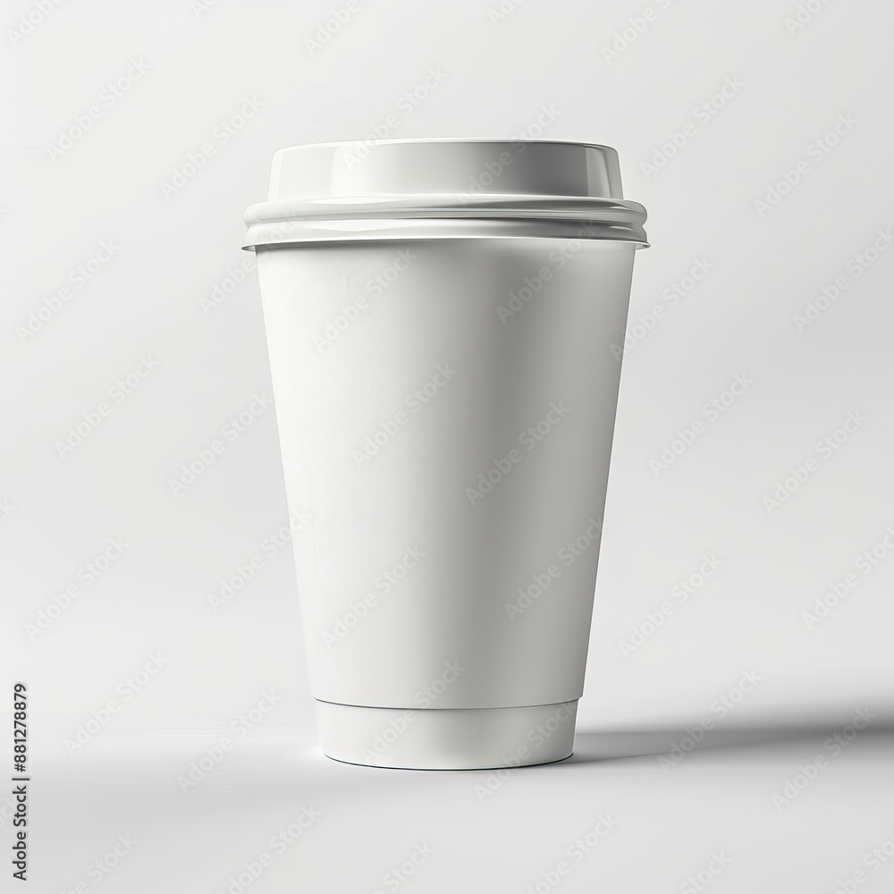 product photo of white paper coffe cup mockup with plastic lid, simple background Job ID: generative ai product photo of white paper coffe cup mockup with plastic lid, simple background Job ID: generative ai