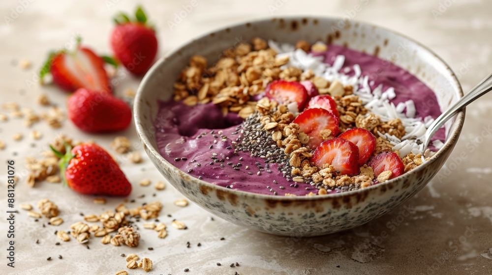 Superfood Açaí Smoothie Bowl with Granola and Berries Superfood Açaí Smoothie Bowl with Granola and Berries
