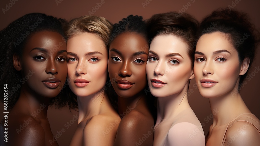 Obraz premium Close-up Portrait of Diverse Women