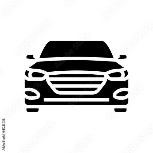 front car vehicle glyph icon vector. front car vehicle sign. isolated symbol illustration