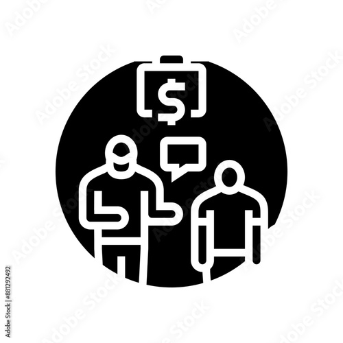 nepotism cronyism money business cash glyph icon vector. nepotism cronyism money business cash sign. isolated symbol illustration