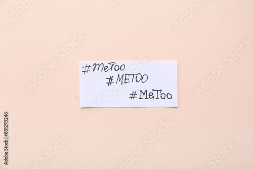 Paper sheet with hashtag ME...