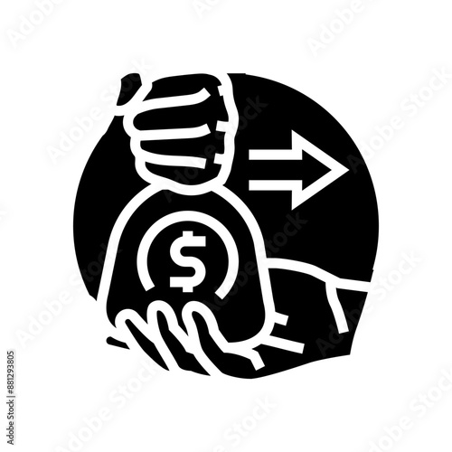 kickback money business cash glyph icon vector. kickback money business cash sign. isolated symbol illustration