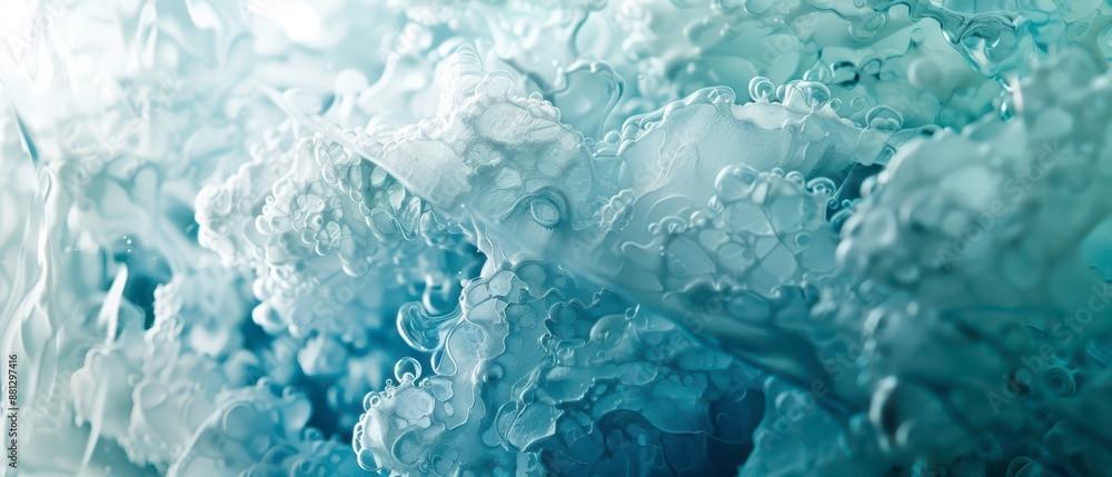 Obraz premium Abstract Close Up of White and Blue Swirling Liquid