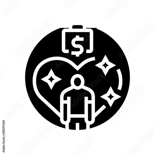 favoritism money business cash glyph icon vector. favoritism money business cash sign. isolated symbol illustration