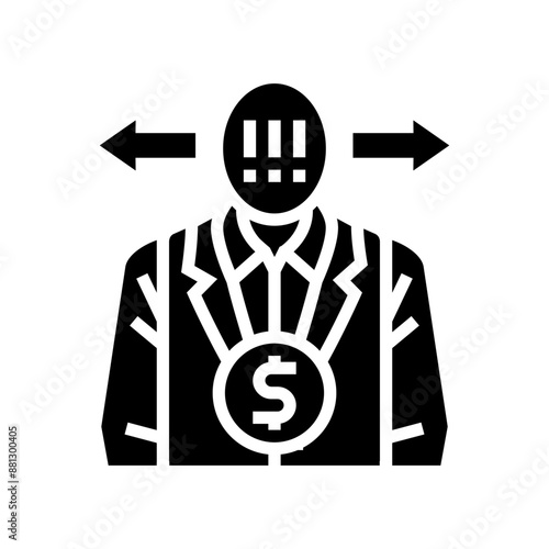 conflict interest money business cash glyph icon vector. conflict interest money business cash sign. isolated symbol illustration