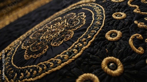 Exquisite patterns on the kiswah of the Kaaba in Mecca, Saudi Arabia photo