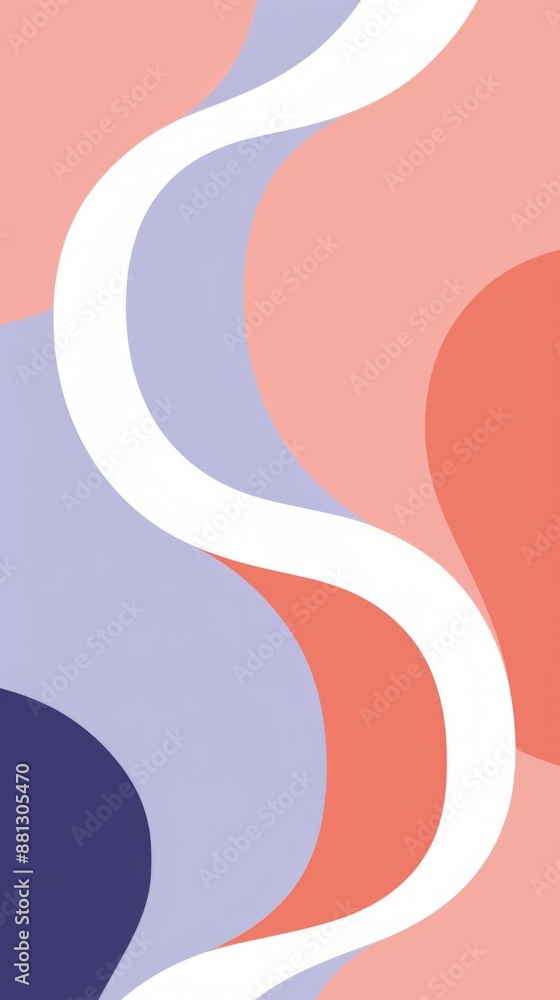 A digital illustration of abstract shapes and lines in shades of pink, blue, and white A digital illustration of abstract shapes and lines in shades of pink, blue, and white
