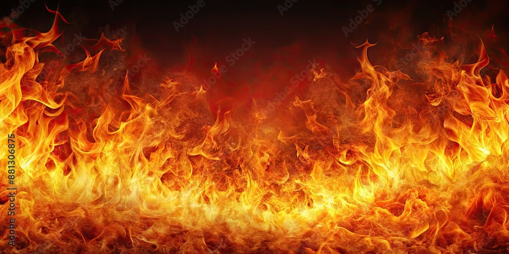Fiery background with flames , heat, burn, inferno, hot, blazing, danger, red, orange, fiery, combustion, wildfire Fiery background with flames , heat, burn, inferno, hot, blazing, danger, red, orange, fiery, combustion, wildfire