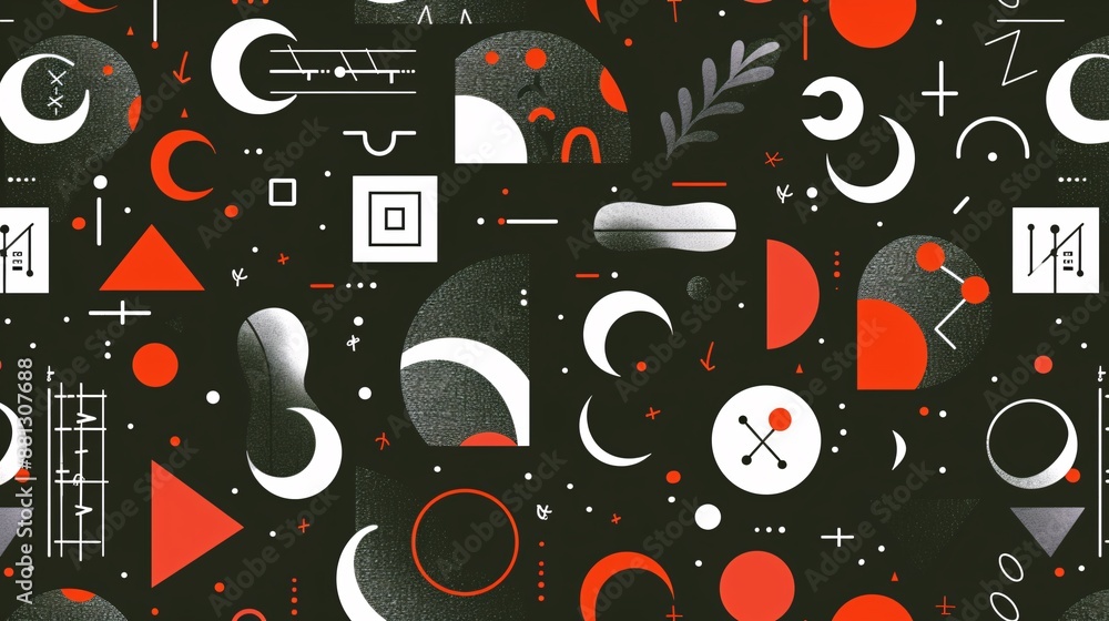 Obraz premium Abstract Geometric Pattern in Red and White