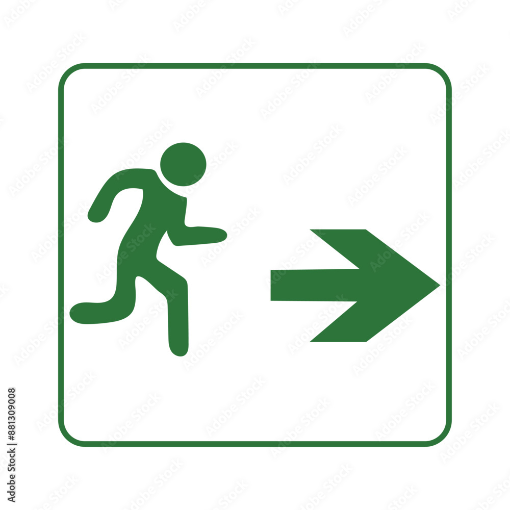 Emergency Exit Sign Set Vector Illustration Emergency Exit Sign Set Vector Illustration