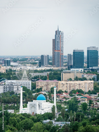Aerial View of Tashkent, Uzbekistan from the Television Tower - Portrait shot