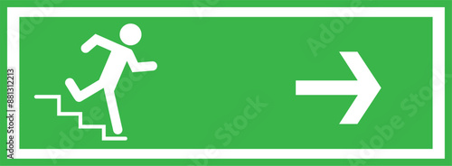 Emergency Exit Sign Set Vector Illustration