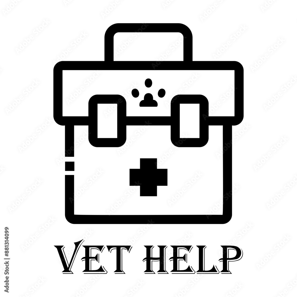 Fototapeta premium vet help Line Icon