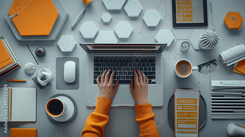 Modern and Stylish Workspaces with Laptops and Tech gadgets.