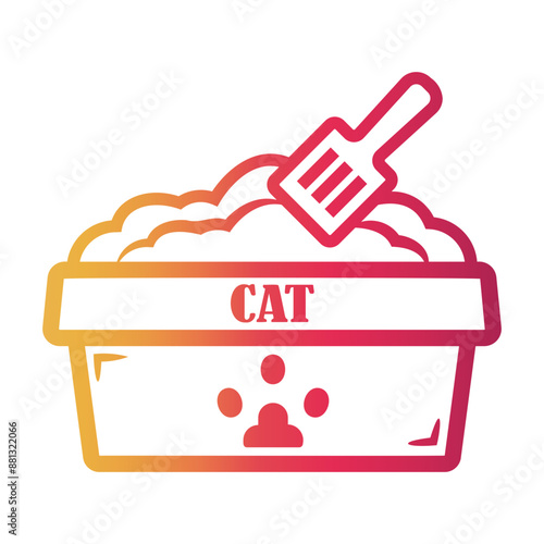 litter box Line Gradient Icon