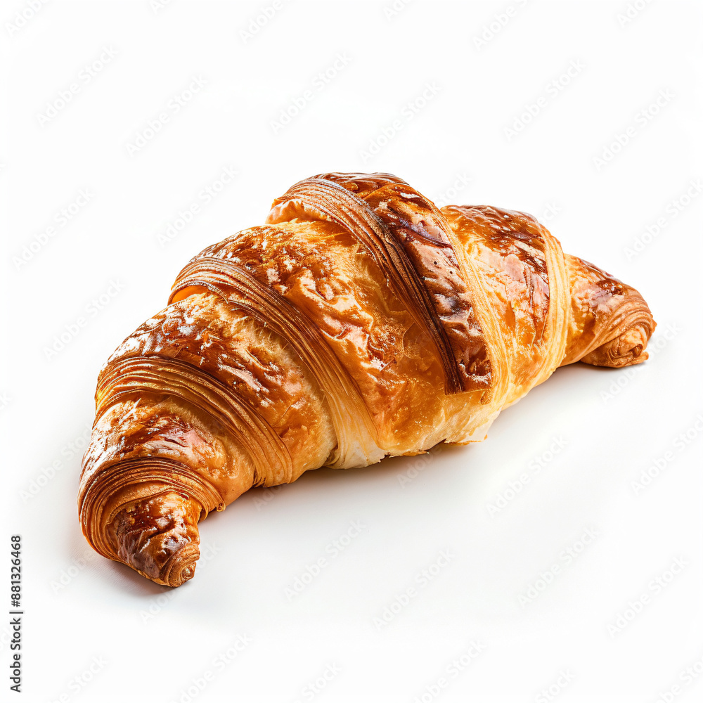 a croissant on a white surface with a white background a croissant on a white surface with a white background