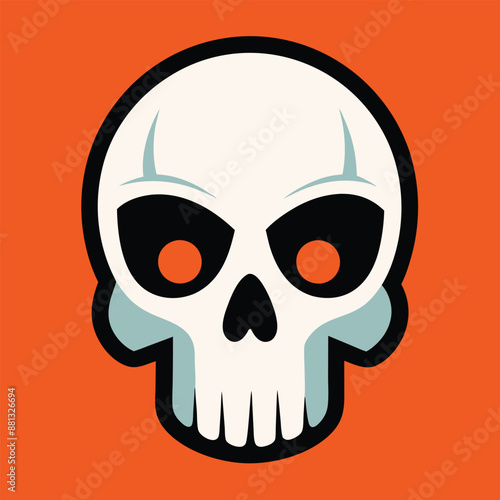 Simple Skull vector art illustration