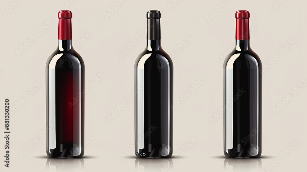 Vector realistic wine bottles stock illustration Wine Bottle, Wine, Bottle, Template, Cut Out Vector realistic wine bottles stock illustration Wine Bottle, Wine, Bottle, Template, Cut Out