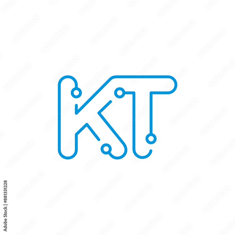 Abstract Letters KT Logo Design Template 001 Abstract Letters KT Logo Design Template 001