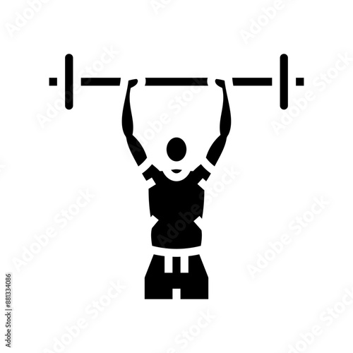 overhead press arm fitness exercise glyph icon vector. overhead press arm fitness exercise sign. isolated symbol illustration