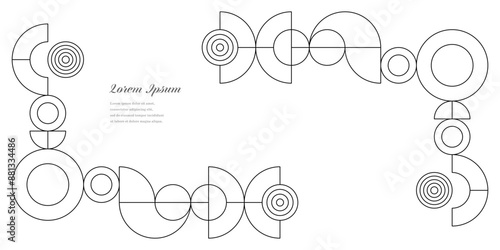 幾何学 抽象 サークル パターン レトロ フレーム 背景