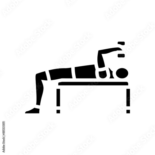 skull crushers arm fitness exercise glyph icon vector. skull crushers arm fitness exercise sign. isolated symbol illustration